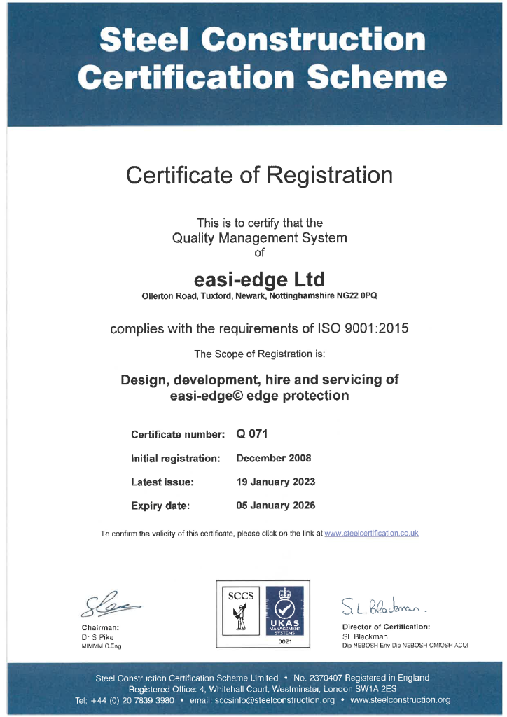 BS EN ISO 9001 – Quality Management System