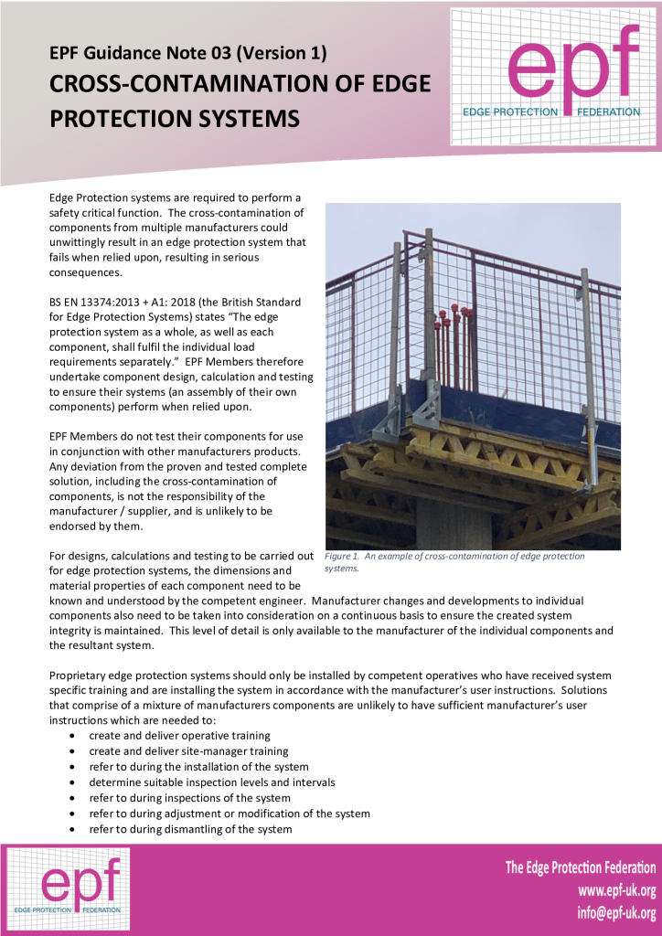 Cross-Contamination of Edge Protection Systems