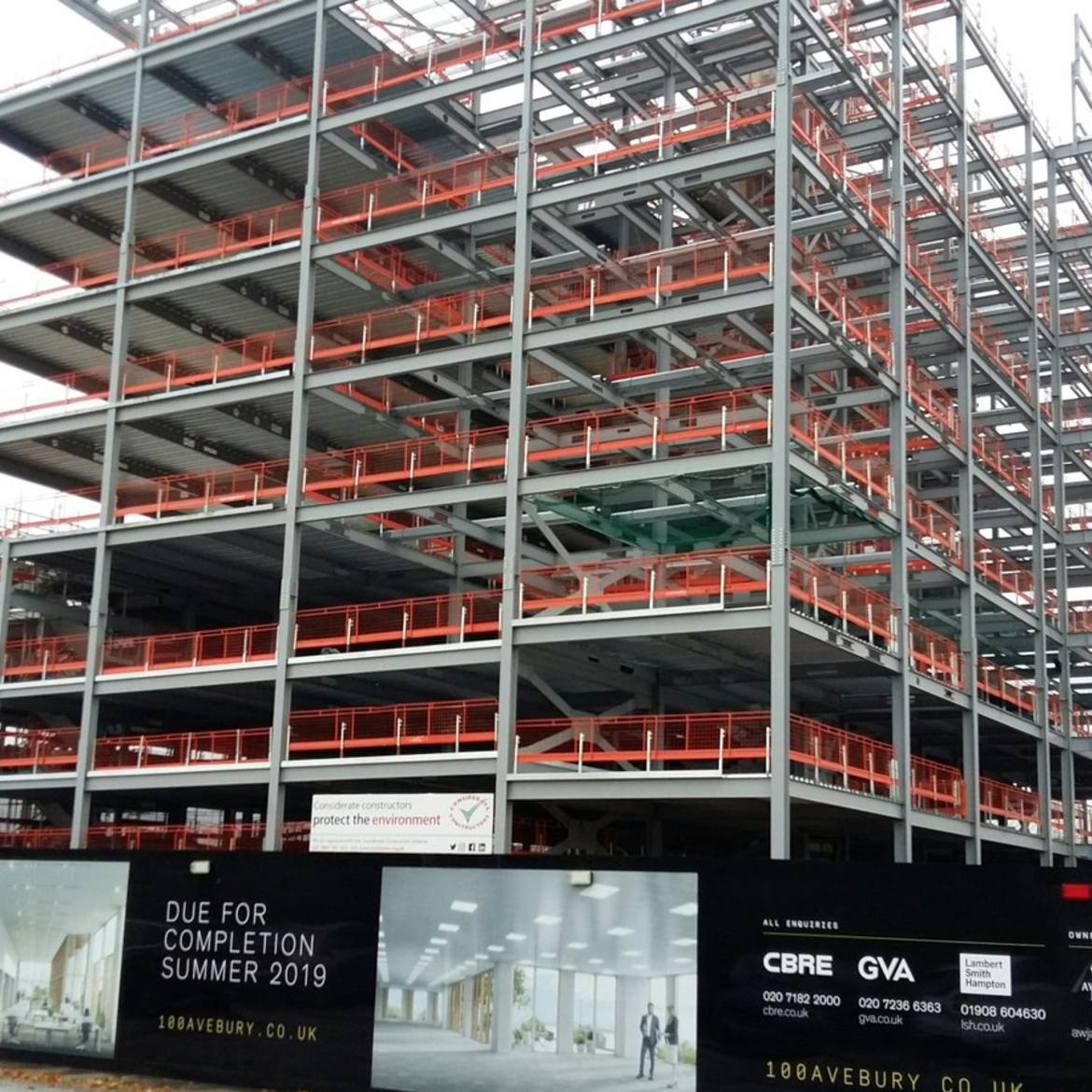 Avebury Boulevard - edge protection barriers - Easi Edge